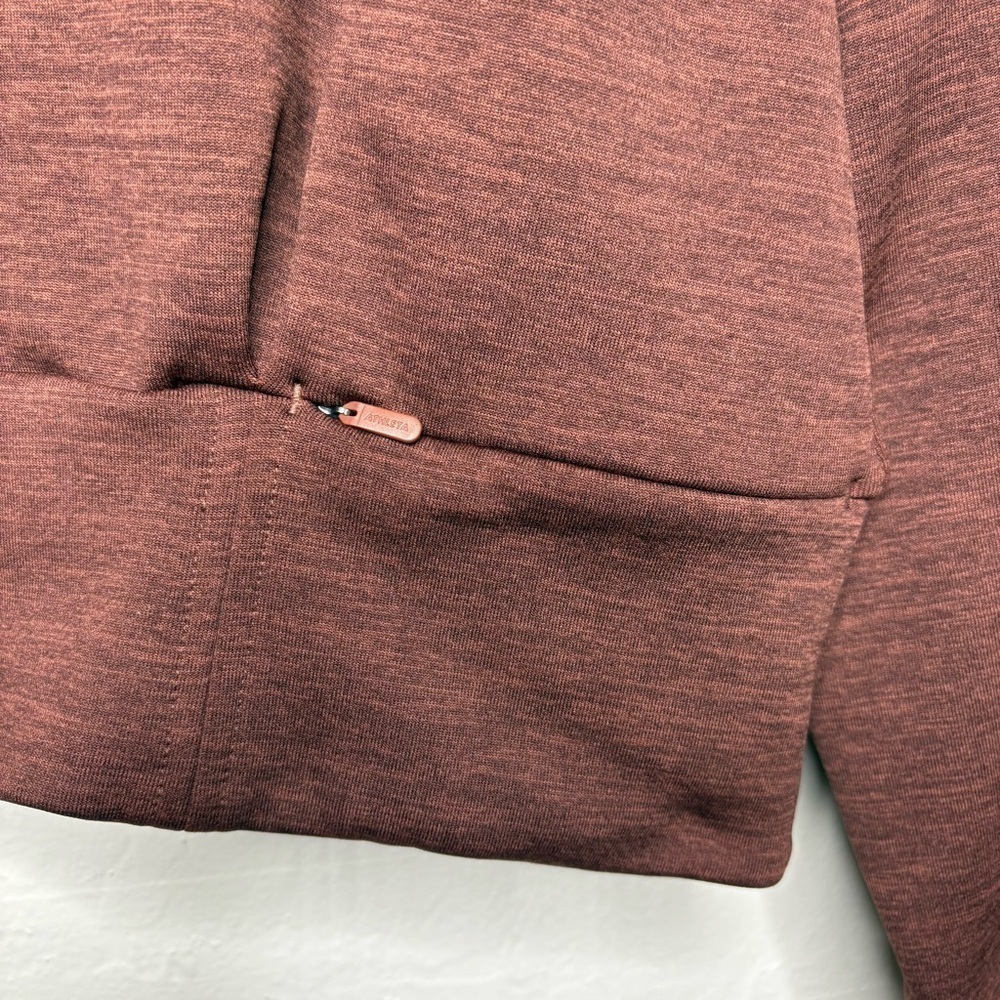 Athleta Altitude Polartec Half Zip Sweatshirt Mahogany Heather Size Small - Picture 10 of 12